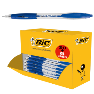 BIC ATLANTIS - Penna a sfera - blu - inchiostro a base olio - 1 mm - medio - retrattile (pacchetto di 36)
